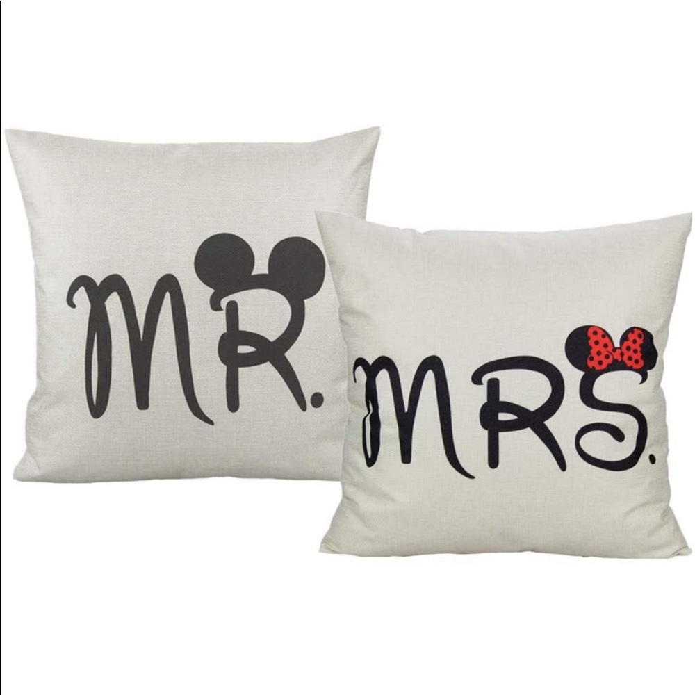 Mr & Mrs Throw Pillow Covers